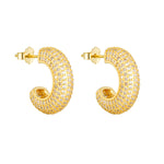 gold Pave Hoops - seolgold