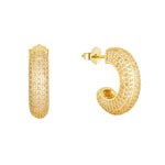 18ct Gold Vermeil CZ Pave Chunky Hoops