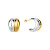 Pair of hoop earrings with gold and silver finish on a white background - seolgold