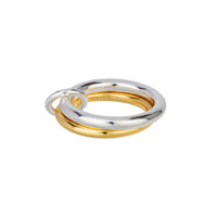 Mixed Metal Interlocking Linked Ring - Seol Gold