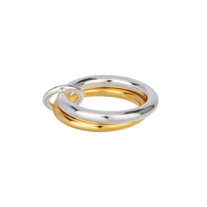 Mixed Metal Interlocking Linked Ring - Seol Gold