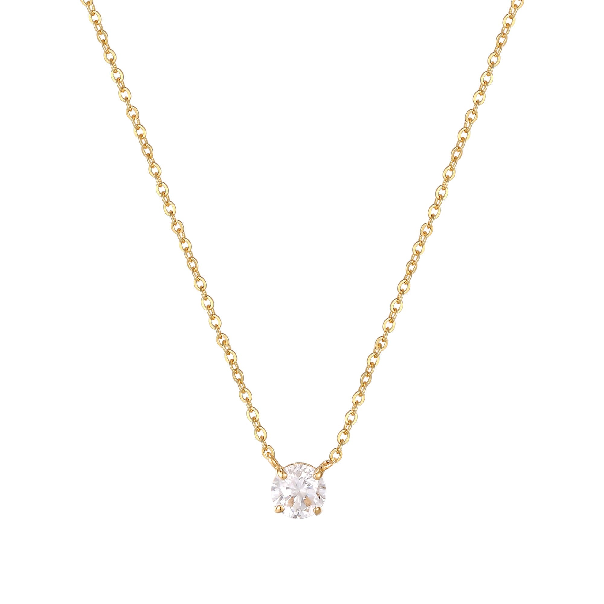 Gold Solitaire Necklace - seol-gold