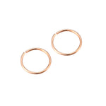 9ct Solid Rose Gold Wire Hoops