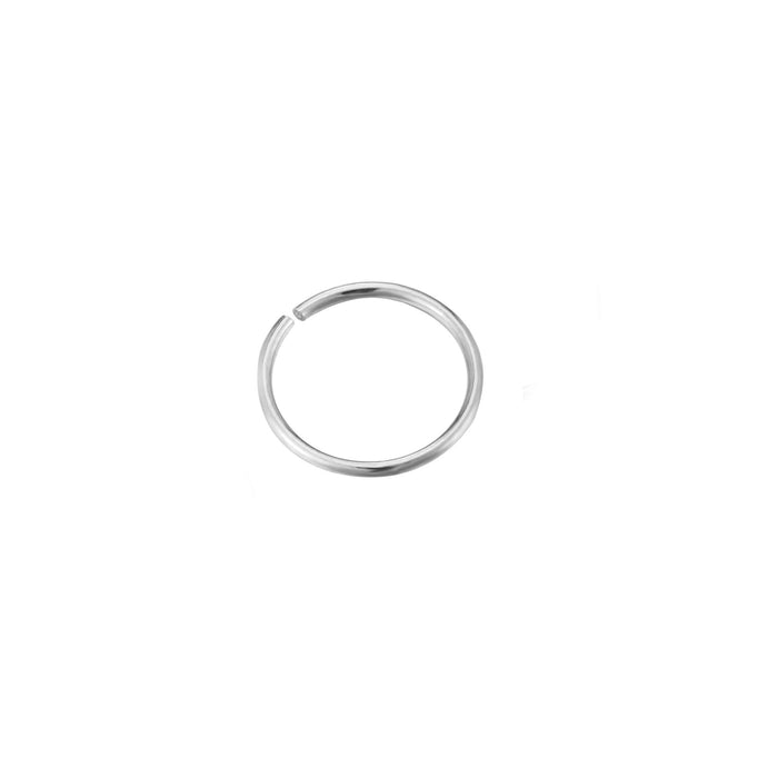 9ct White Gold Wire Hoop - seol-gold