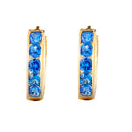 9ct Solid Gold Sapphire CZ Hoops