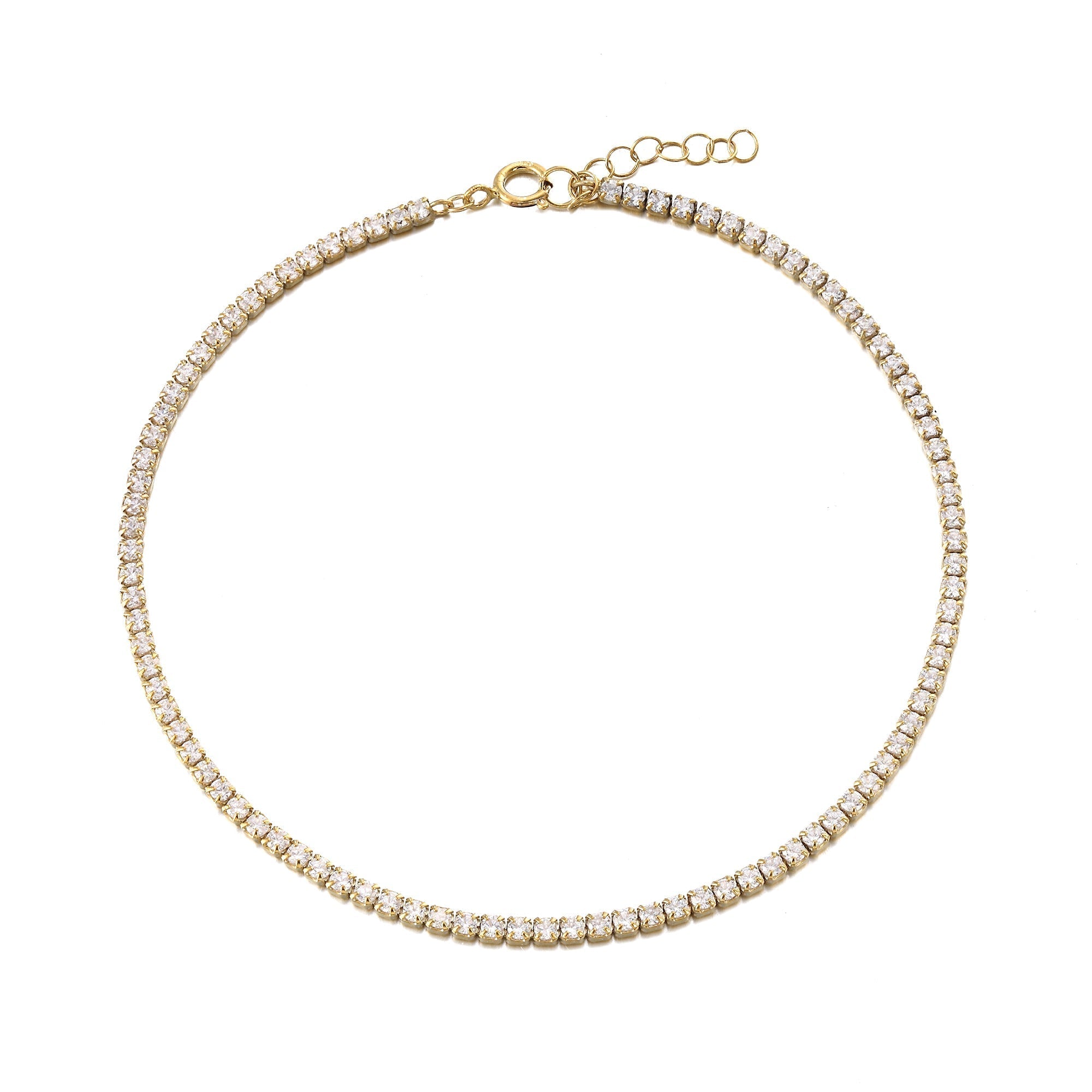 18ct Gold Plated CZ Tennis Anklet