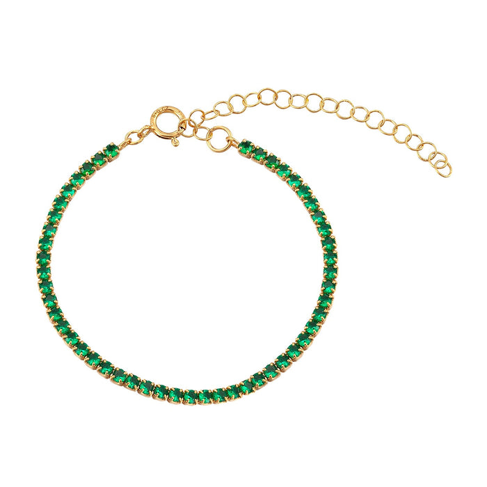 Seol Gold - Emerald CZ Tennis Bracelet