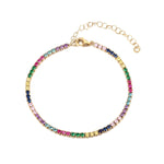 18ct Gold Vermeil Rainbow CZ Tennis Bracelet