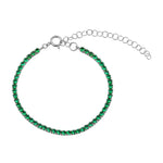 Sterling Silver Emerald CZ Tennis Bracelet