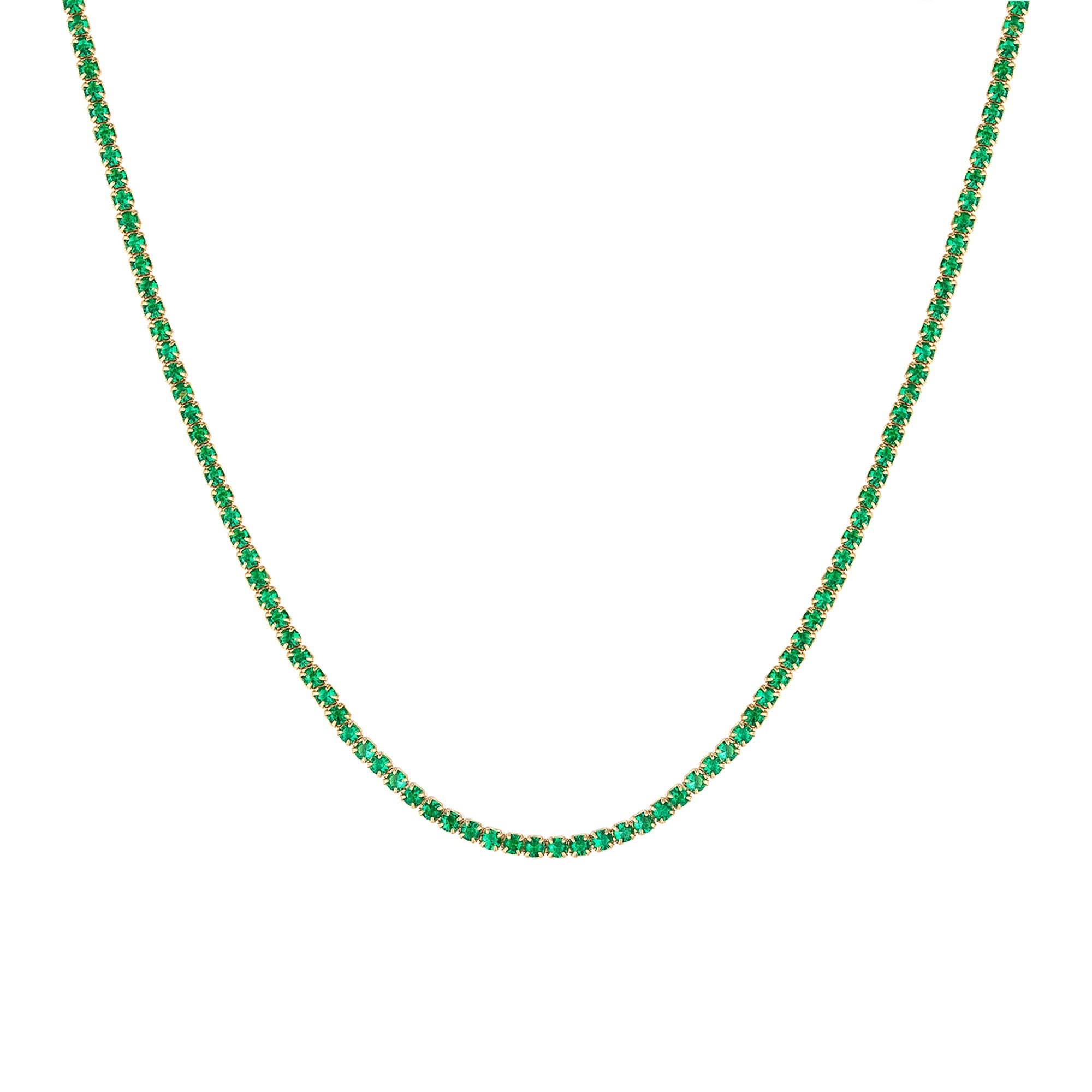 Seol Gold - Emerald CZ Tennis Choker