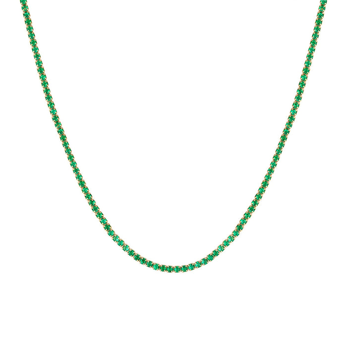 Seol Gold - Emerald CZ Tennis Choker