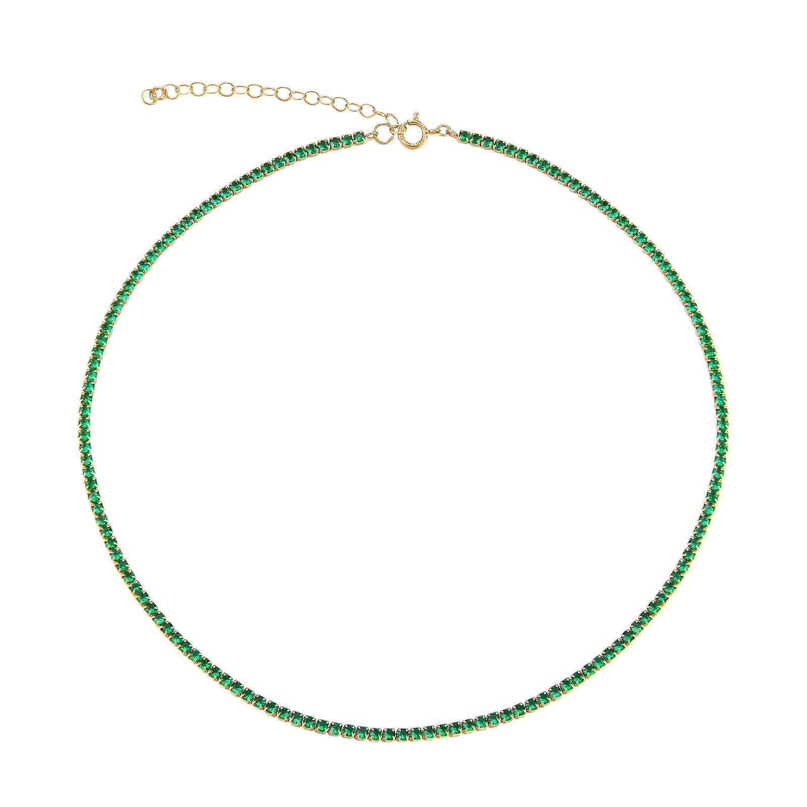 Emerald CZ Tennis Choker - Seol Gold