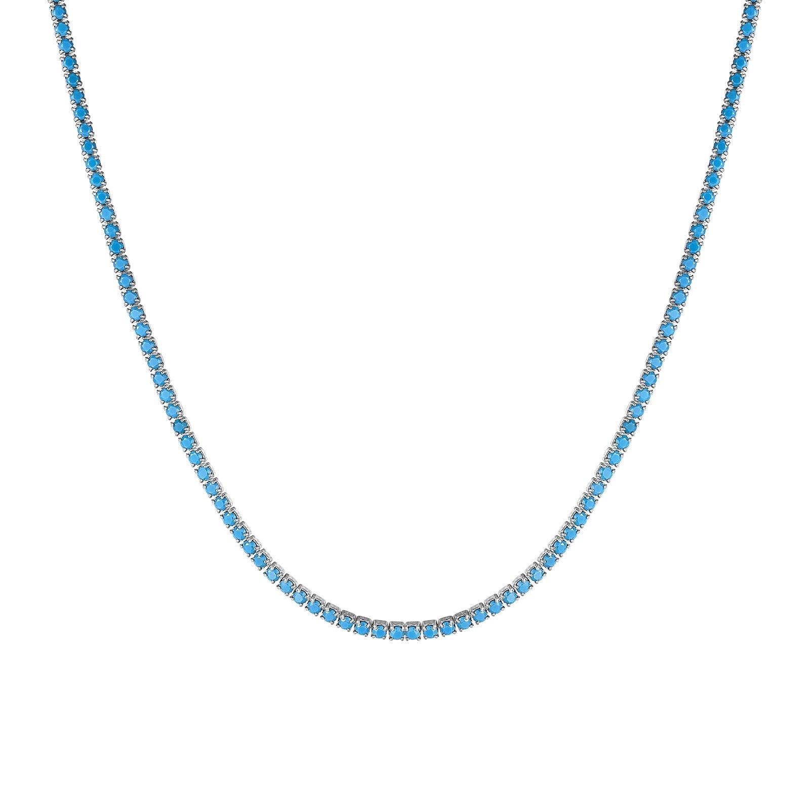 silver turquoise tennis chain - seolgold
