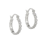 Sterling Silver CZ Creole Hoops