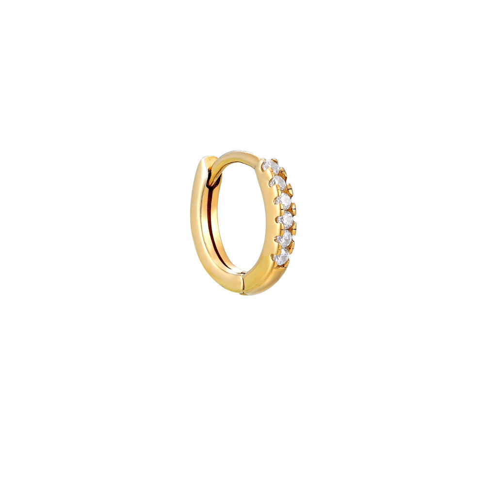 18ct Gold Vermeil Tiny Cubic Zirconia Hoop Earrings