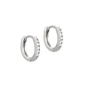 tiny silver diamond hoop earrings - seolgold