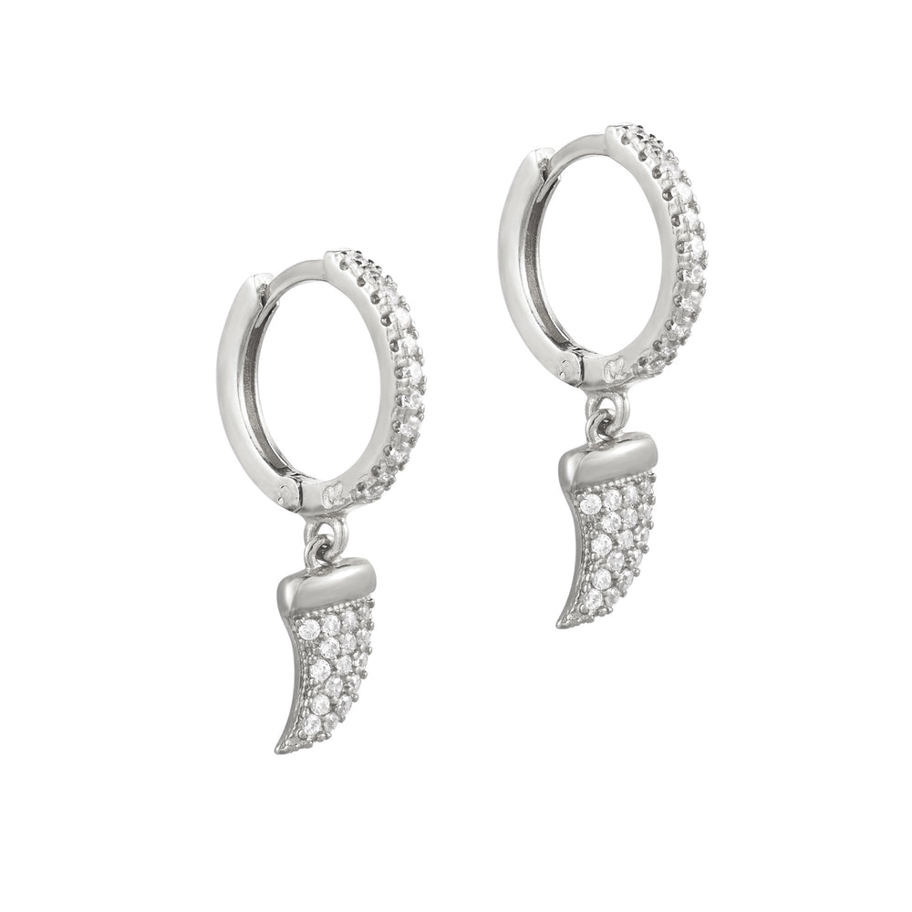 Sterling Silver CZ Claw Earrings