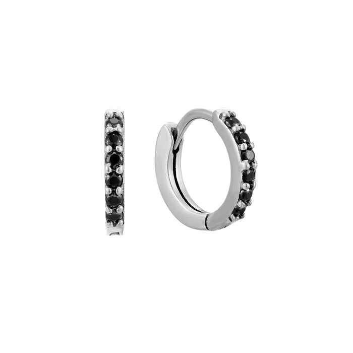silver - cz hoop earrings - seolgold