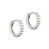Sterling Silver White CZ Hoop Earrings