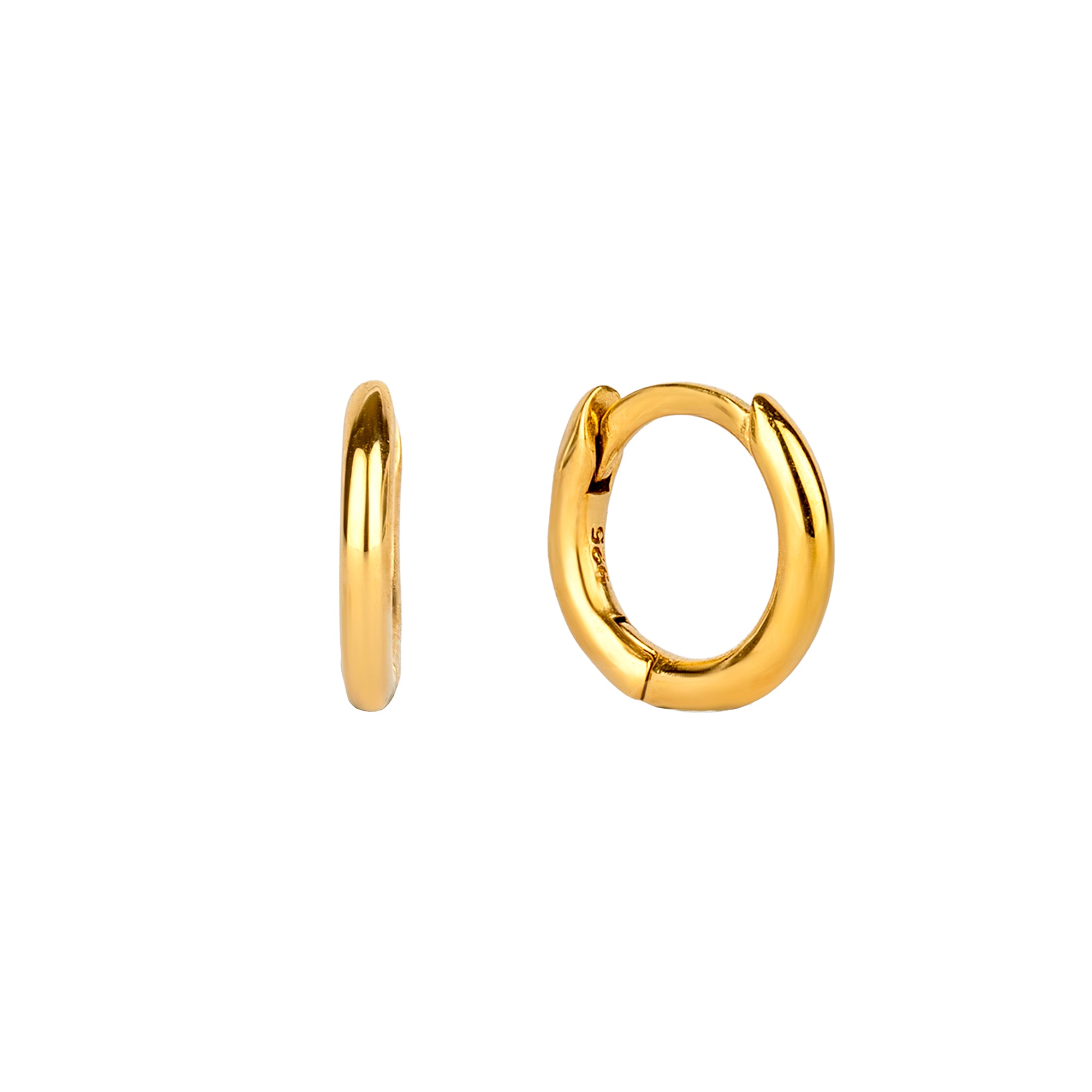 Gold hoop earrings on a white background - 18ct Gold Plated Mini 6.5mm Hoops - seolgold