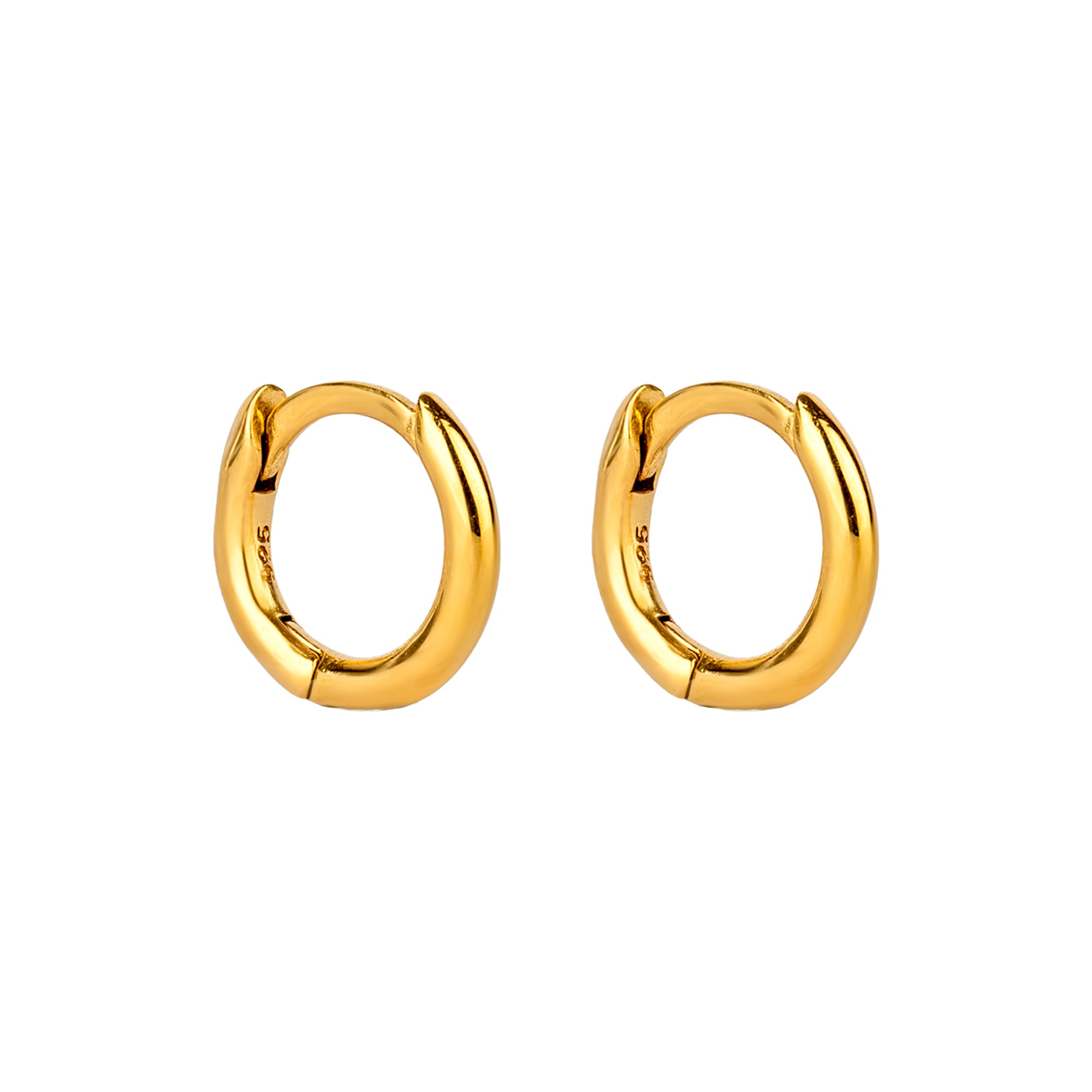 Gold hoop earrings on a white background - 18ct Gold Plated Mini 6.5mm Hoops - seolgold