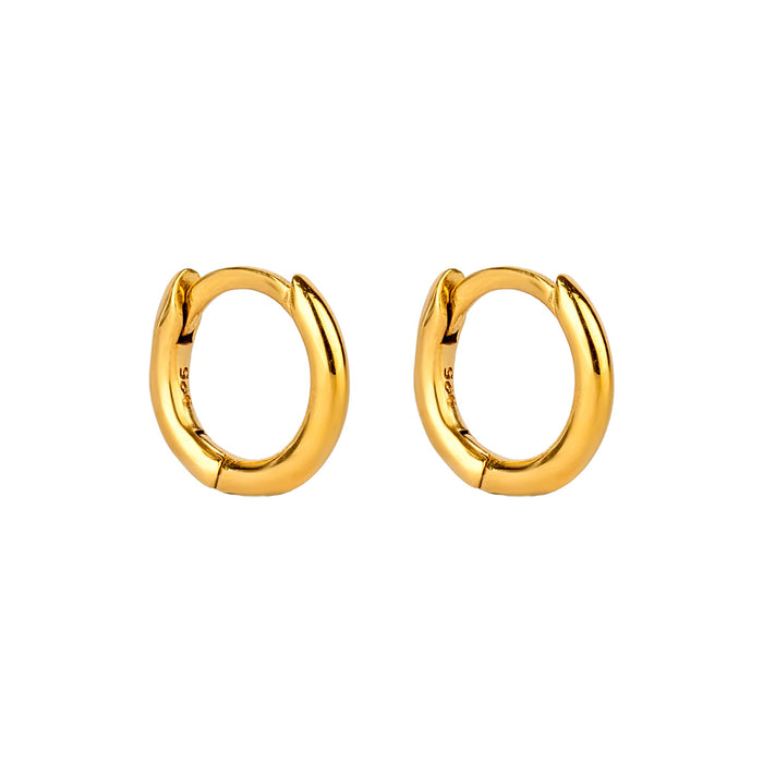 Gold hoop earrings on a white background - 18ct Gold Plated Mini 6.5mm Hoops - seolgold