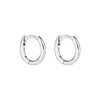 Pair of silver hoop earrings on a white background - seolgold