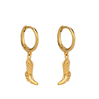 Seol Gold - 18ct Gold Plated CZ Cowboy Boot Charm Hoops