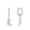 silver cowboy boot hoop earring - seolgold