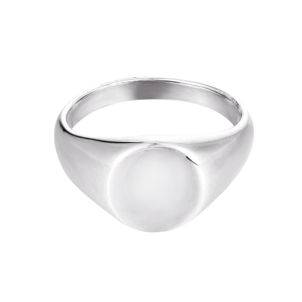 Sterling Silver Chunky Oval Signet Ring (Mens)