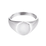 Sterling Silver Chunky Oval Signet Ring
