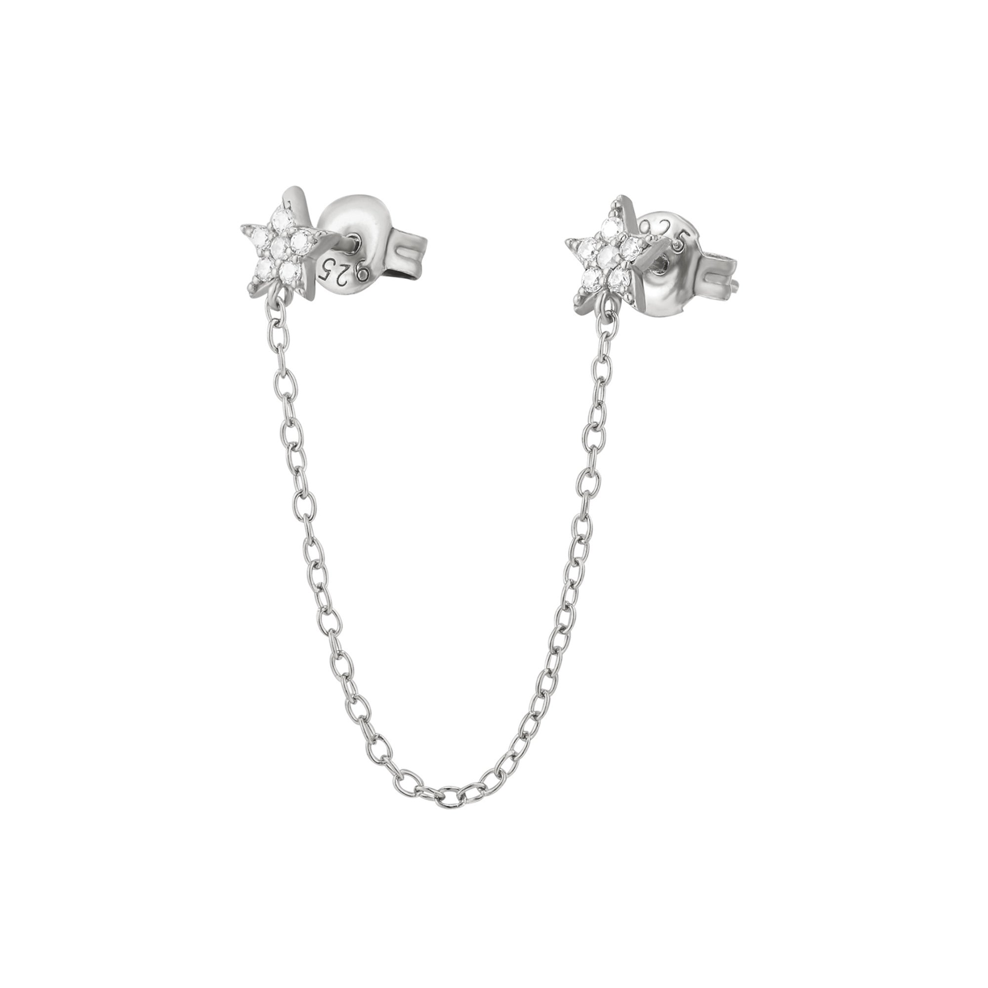 silver star earrings - seolgold