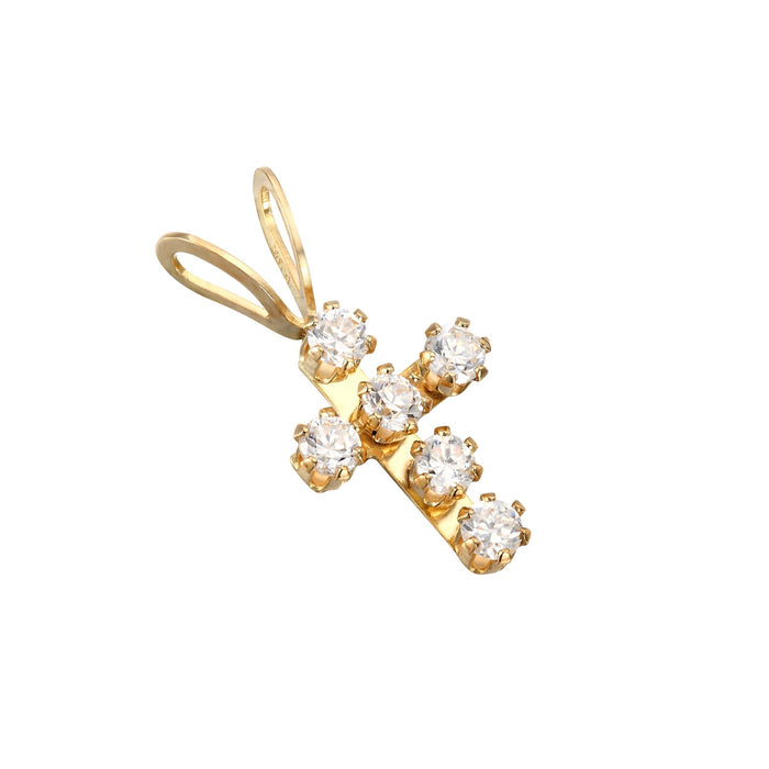 9ct Gold CZ Cross - seol-gold
