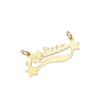 Gold 'Melissa' name pendant on a white background - seolgold