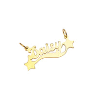 Gold pendant with 'Daisy' engraved on a white background - seolgold