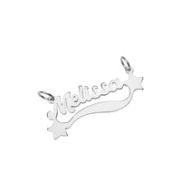 Silver pendant with 'Melissa' engraved on a white background - seolgold