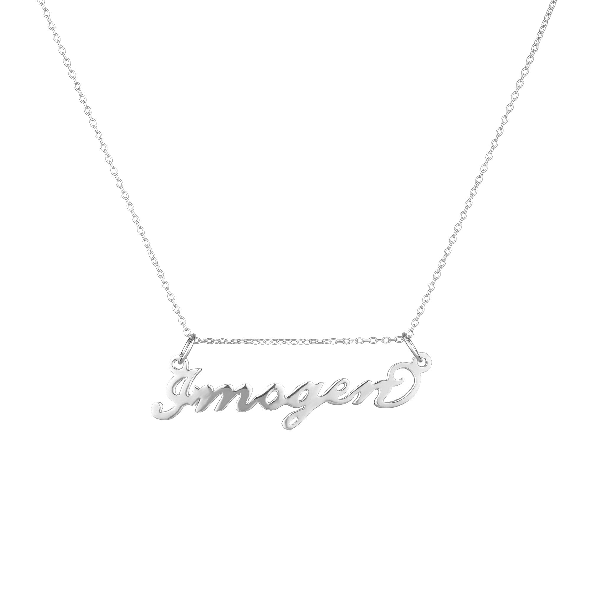 silver - custom nameplate pendant - seolgold