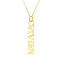 gold custom vertical name plate necklace - seolgold