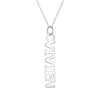 Sterling Silver Vertical Custom Name Pendant - Seol Gold