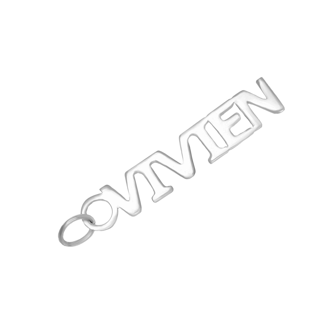 Sterling Silver Vertical Custom Name Pendant - Seol Gold