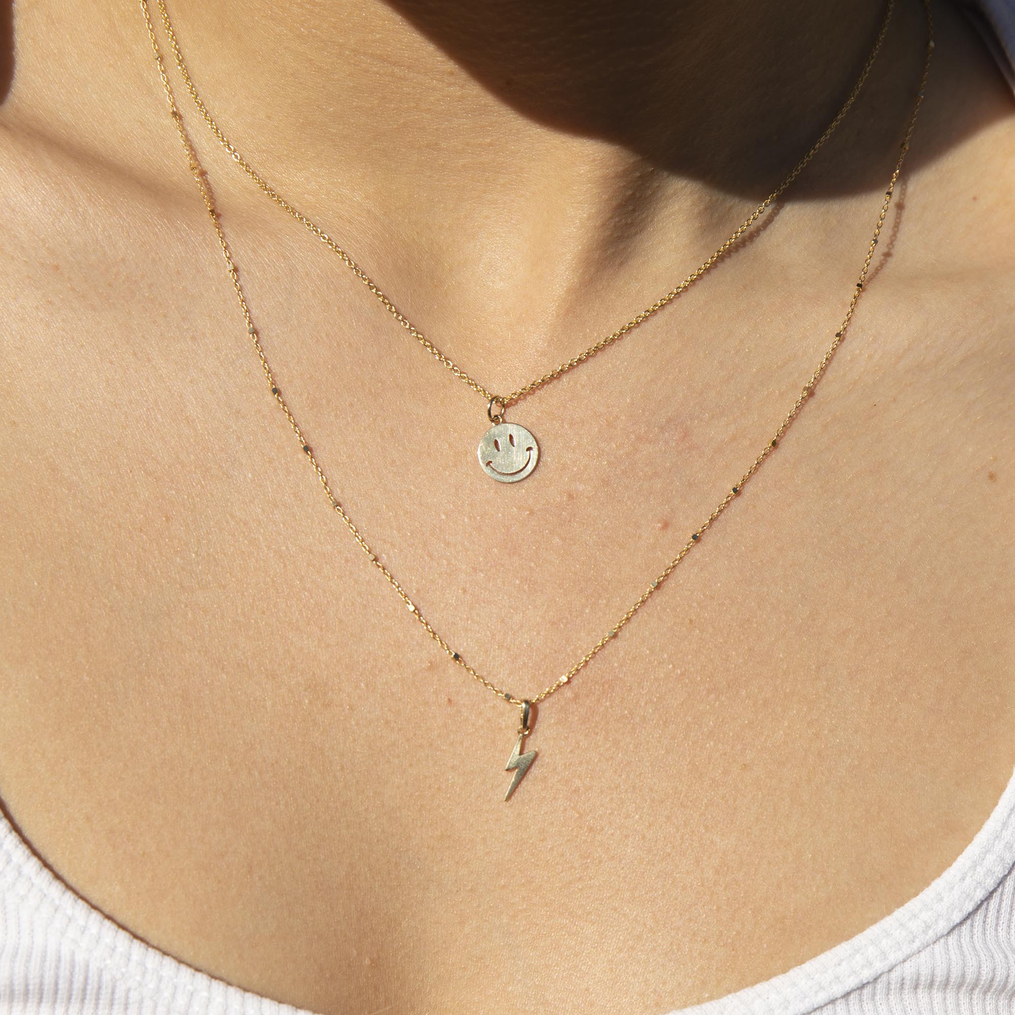 Smiley Face Pendant - seol-gold