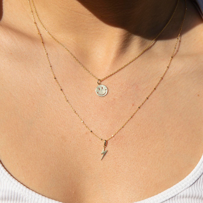 Smiley Face Pendant - seol-gold