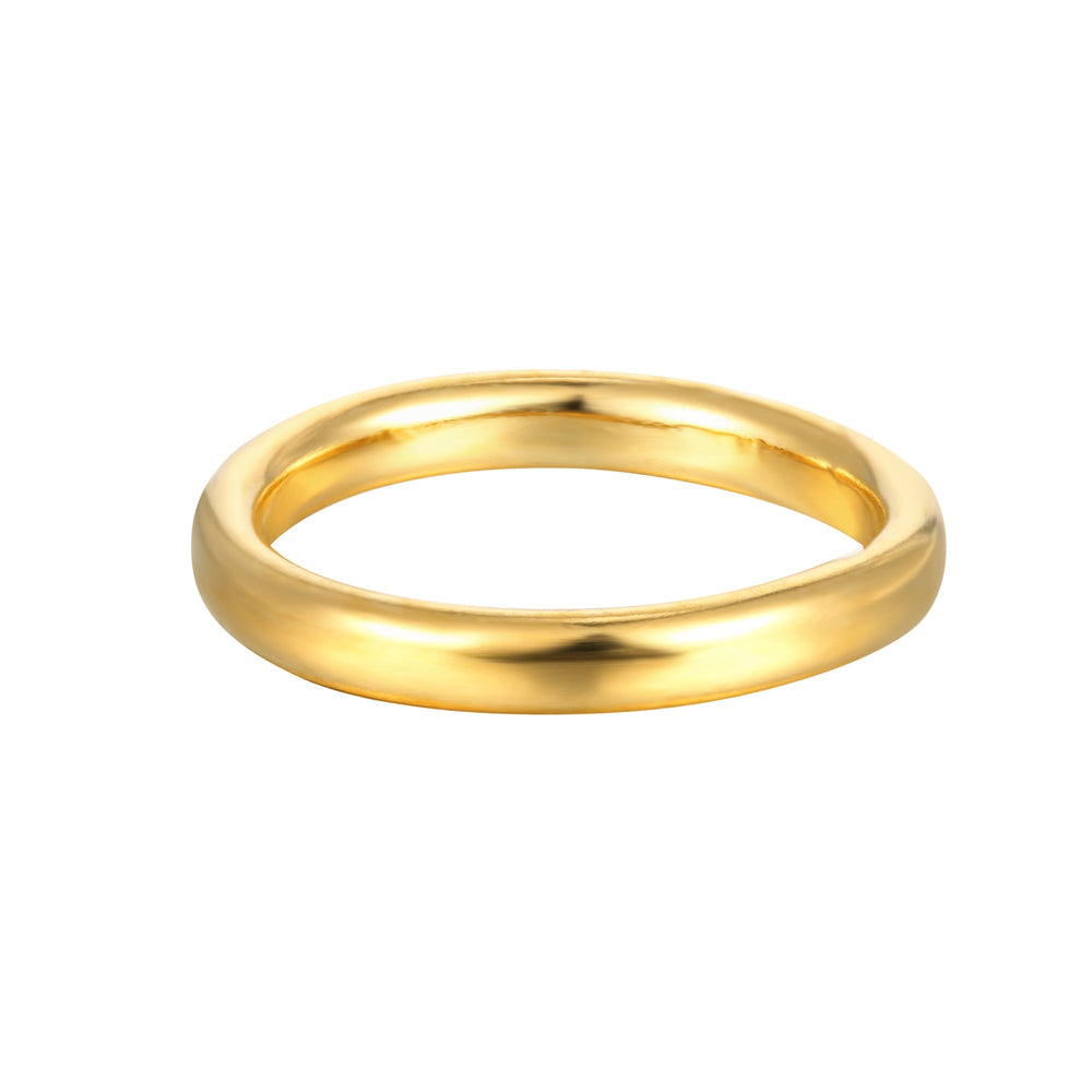 18ct Gold Vermeil Rounded Thick Plain Band