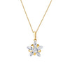 Gold necklace with a clear star-shaped pendant on a white background - seolgold