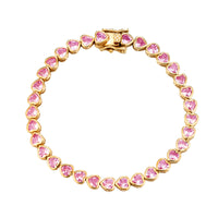 pink heart tennis bracelet - seolgold