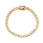 18ct Gold Vermeil Heart Bezel CZ Tennis Bracelet
