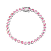 Bracelet with pink heart-shaped stones on a white background - seolgold