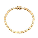 18ct Gold Vermeil CZ Link Tennis Bracelet (Mens)