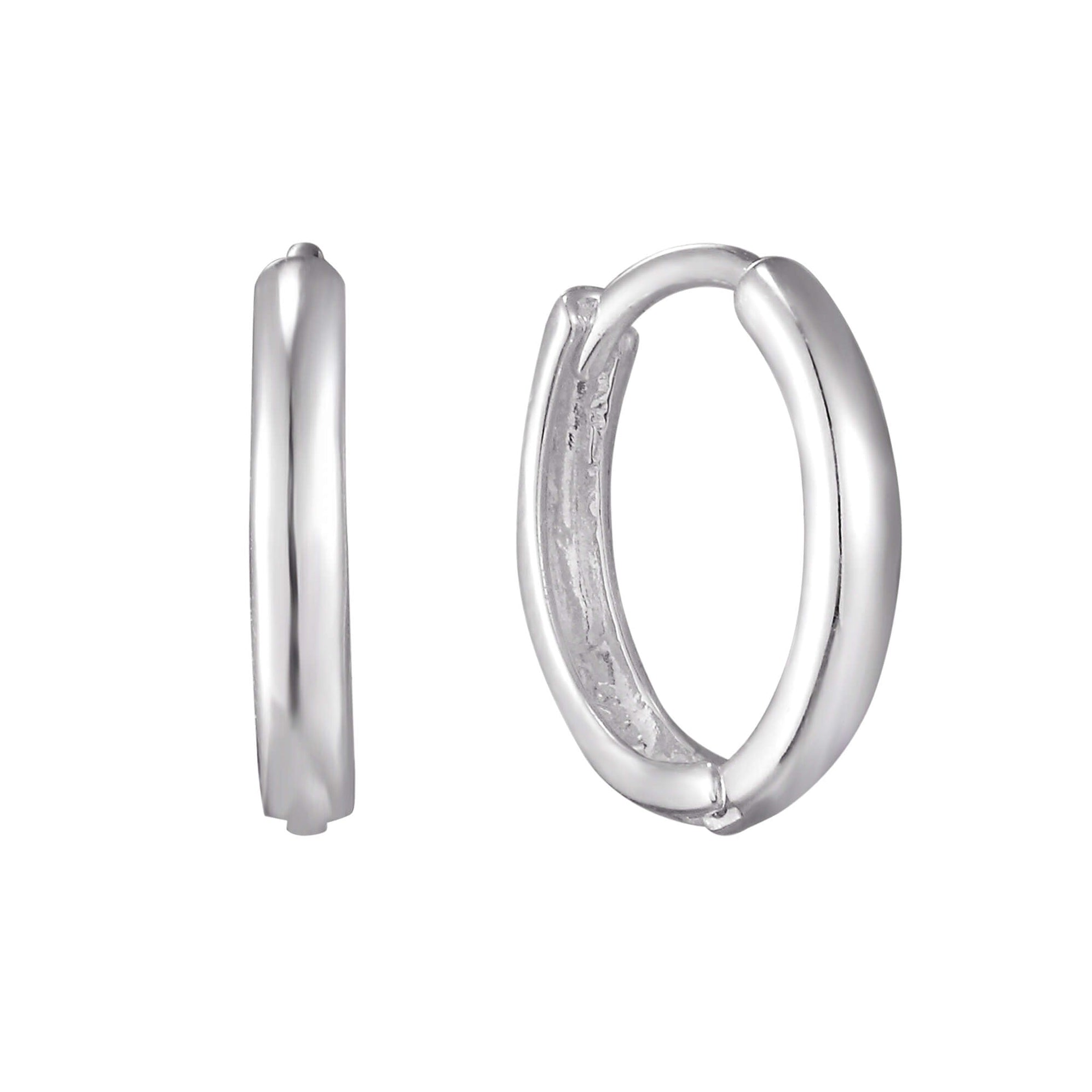 GJEC066M Half Hoops Earrings in Silver