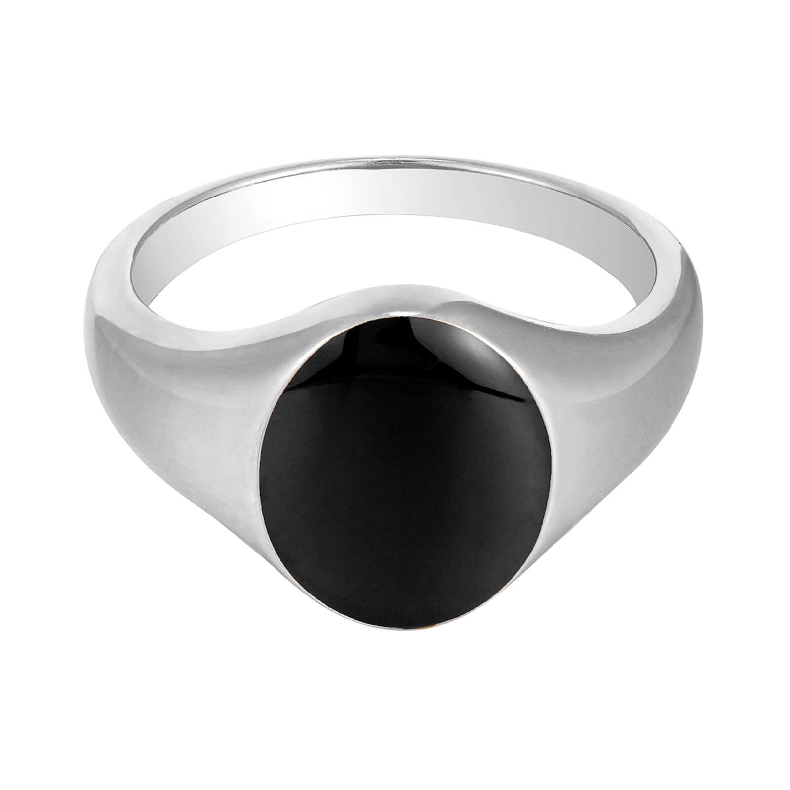 black silver enamel signet ring - seolgold